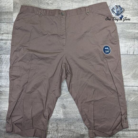 Karen Scott Hidden Slimming Panel Tummy Control Capri Pants Size 24W - Picture 1 of 6